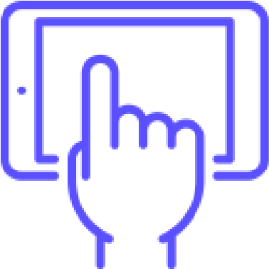 Finger on tablet