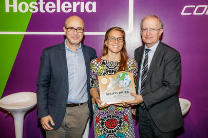 From left to right: Fernando Lallana (Heineken), Constance Lambert (Winnow) and Josep Llovera Montserrat (ISS Facility Services – División Food Services)