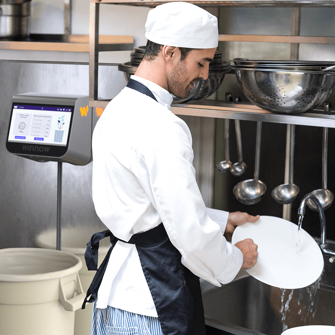 Image of a chef, working in a kitchen