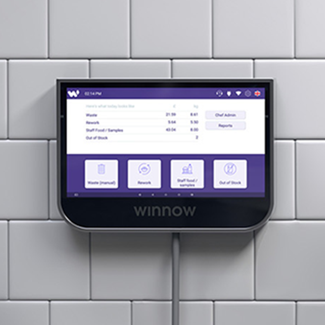 Tablet with Winnow food waste system installed