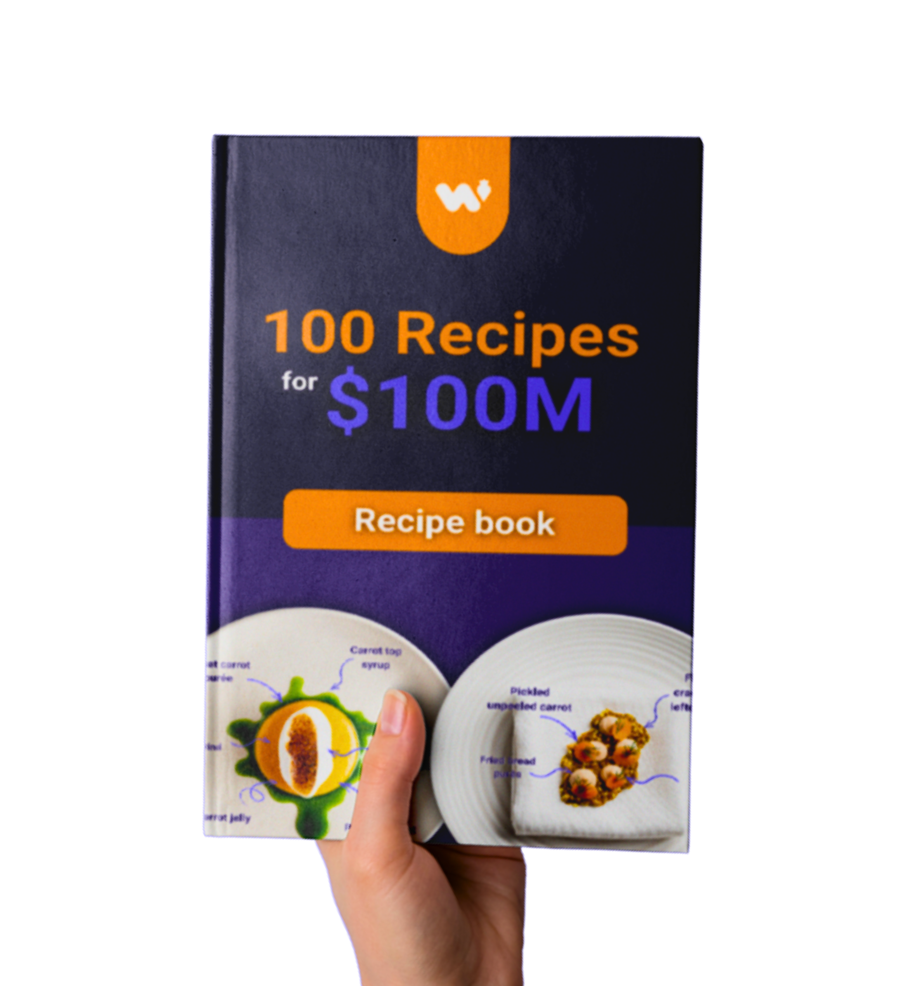 Landing Page 100 Recipes for $100M Recipe Book no background