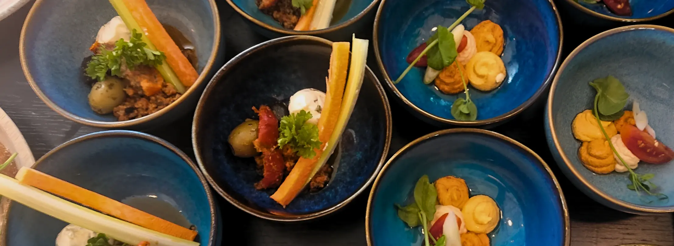 Plates with entree dish